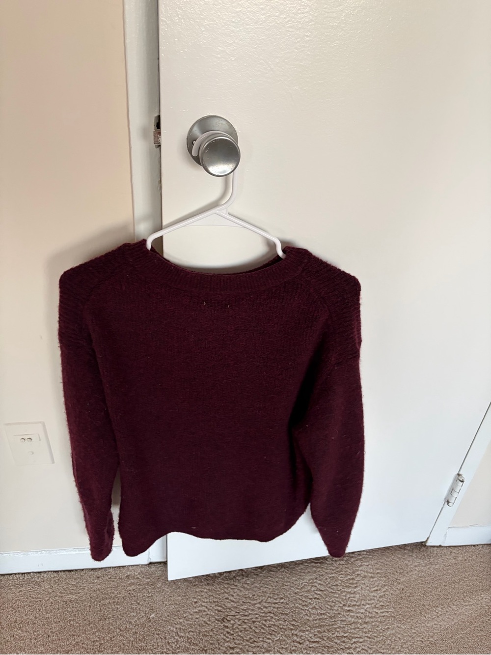 Classic Women's Crewneck Sweater in Deep Burgundy